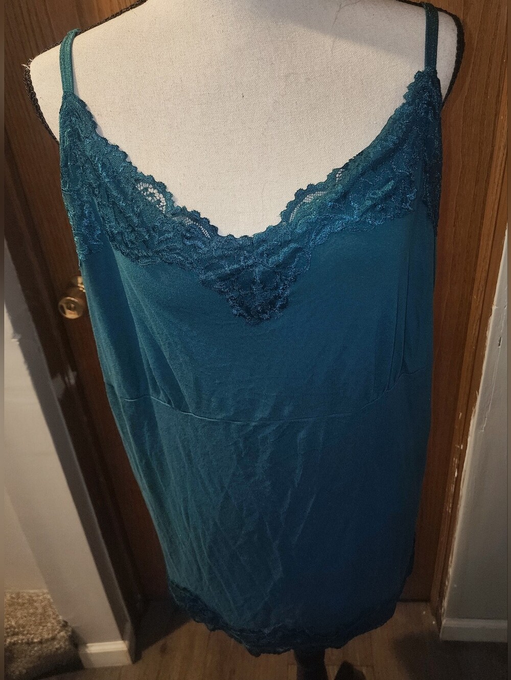 Lane Bryant Teal Lace Trim Camisole Tank Top 22/24